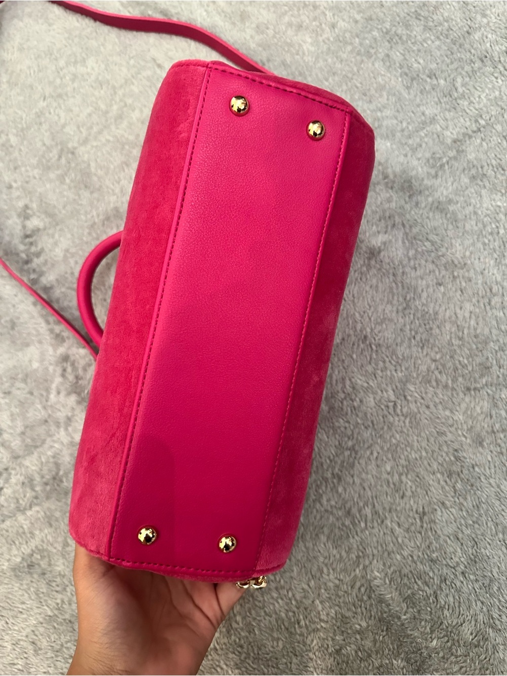 Juicy Couture Hot Pink Velvet 'Spill the Juicy Tea' Satchel - Picture 6 of 6